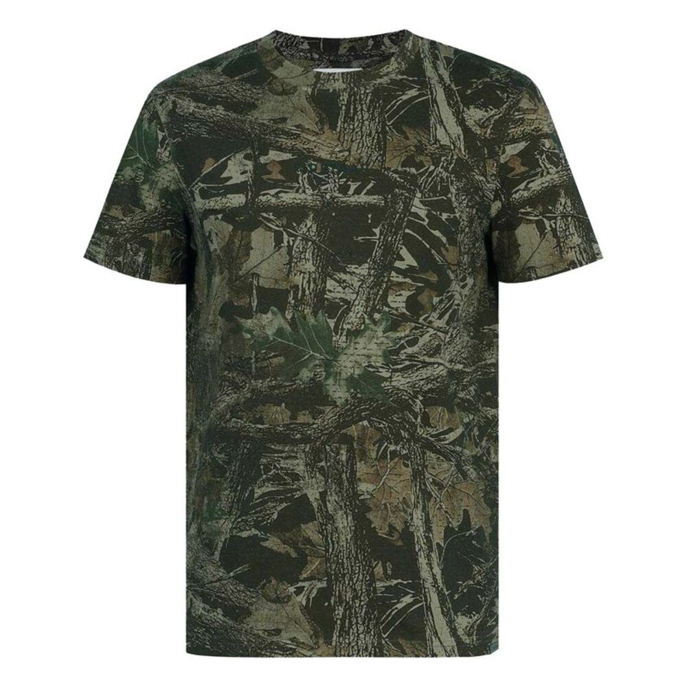 Firetrap Mens Cotton Short-Sleeved T-Shirt / Wood Camo